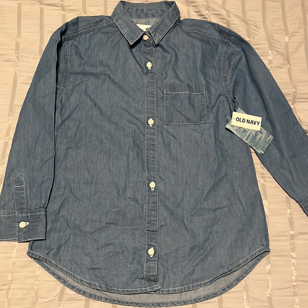 Girls Chambray button up Shirt BNWT 6/7